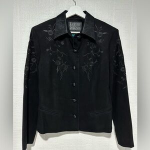 Hairston Roberson embroidered black blazer jacket size 8